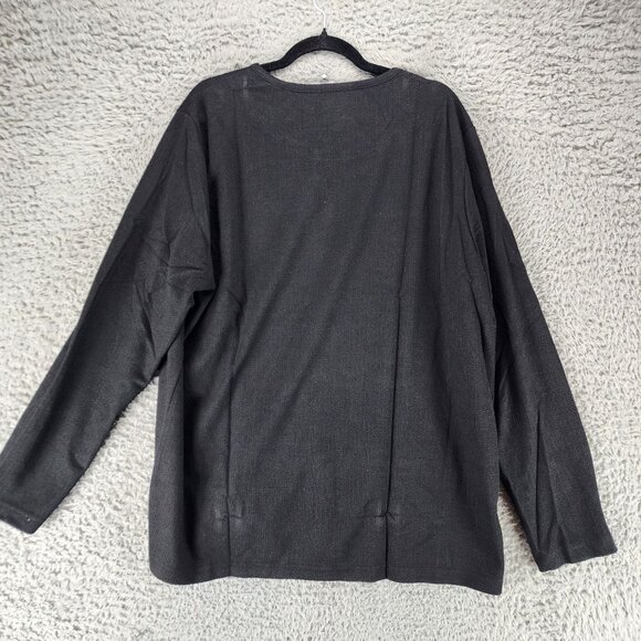Construct Shirt Mens XXXL Black Long Sleeve Jersey Knit Textured Henley *NWT* - Picture 8 of 10